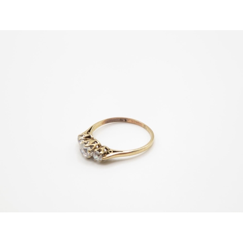 112 - 9ct gold and CZ ring size M  1.5g