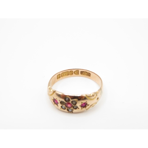 117 - 9ct gold antique gypsy set ring size P  2.7g