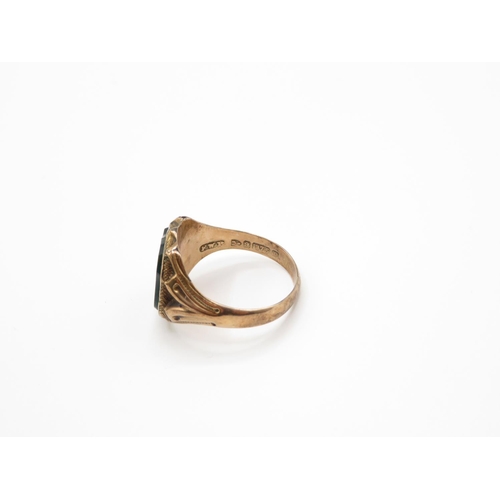 119 - 9ct and bloodstone signet ring size S  2.3g