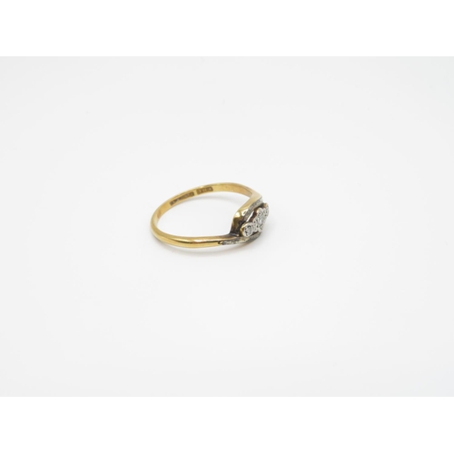 133 - 18ct and diamond ring size N  2.3g