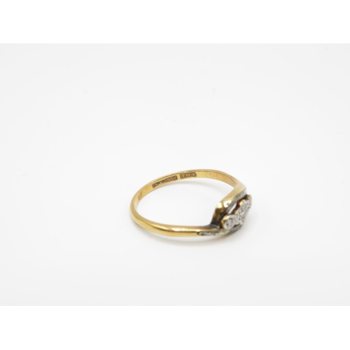 133 - 18ct and diamond ring size N  2.3g