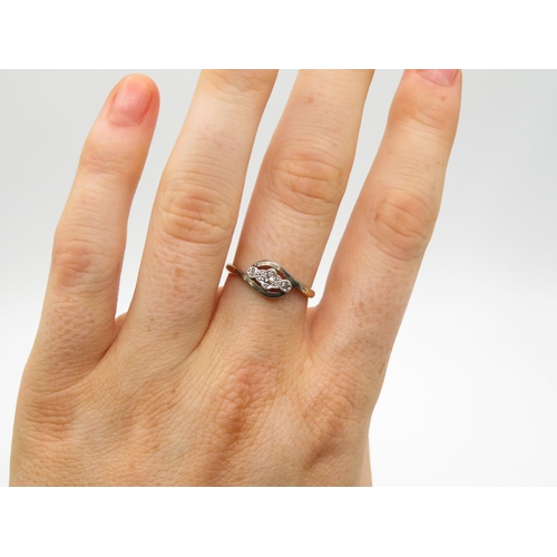133 - 18ct and diamond ring size N  2.3g