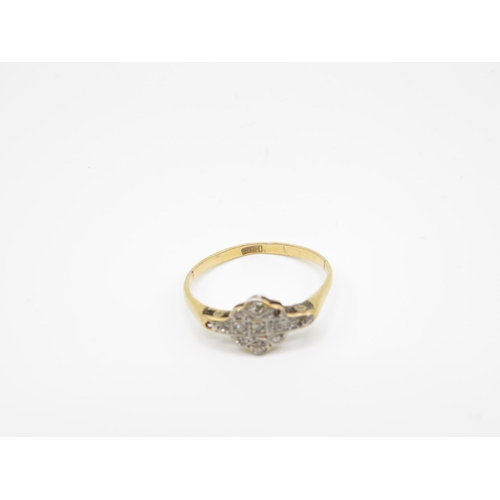 136 - 18ct gold and diamond antique ring size S  2.4g