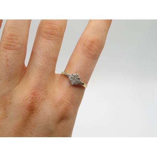 136 - 18ct gold and diamond antique ring size S  2.4g