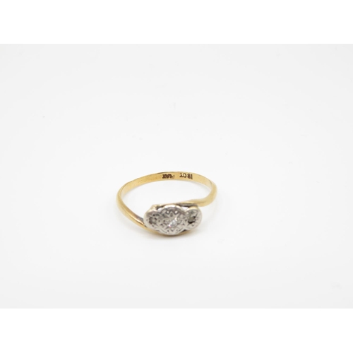 139 - 18ct and diamond ring size M  1.7g