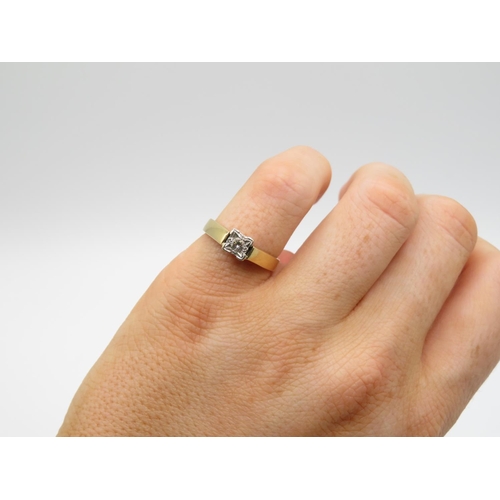 141 - 18ct and diamond ring size K  4.1g