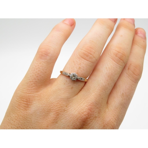 142 - 18ct and platinum diamond ring size M  2.1g