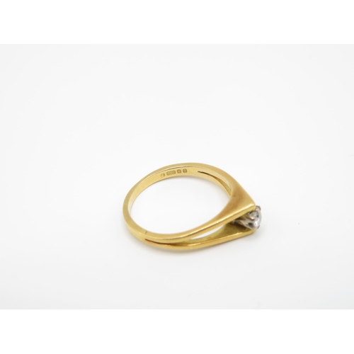 151 - 18ct and diamond ring size M  3.1g