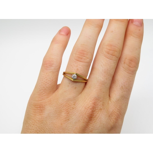 151 - 18ct and diamond ring size M  3.1g