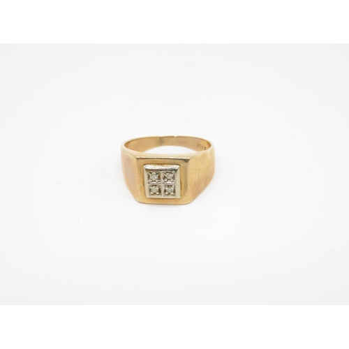 158 - 10ct gold and diamond ring size S  4.7g