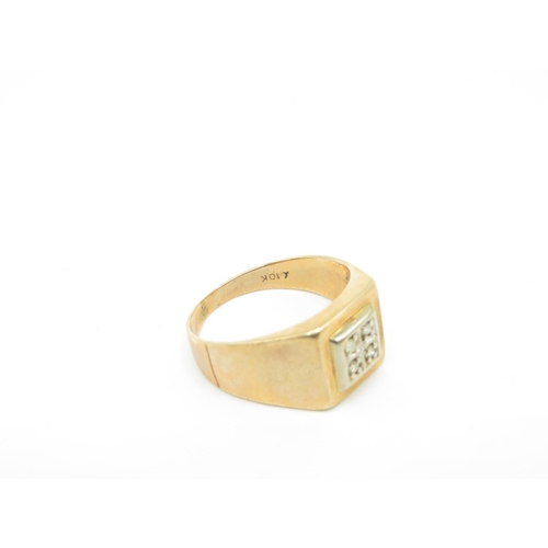 158 - 10ct gold and diamond ring size S  4.7g