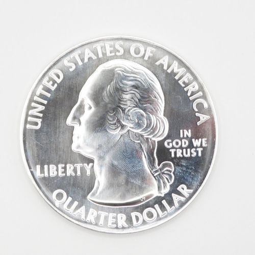 163 - 5troy ounce 999 pure silver American quarter dollar coin