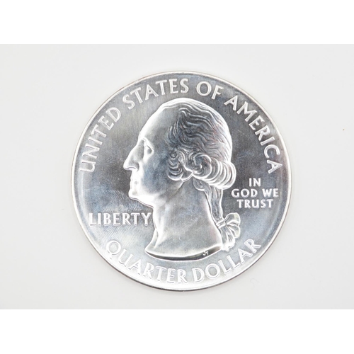 166 - 5troy ounce 999 pure silver American quarter dollar coin