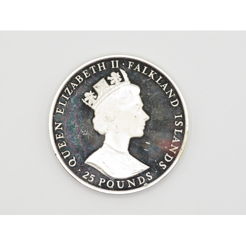 170 - Falkland Islands £25 coin in 925 silver   149g