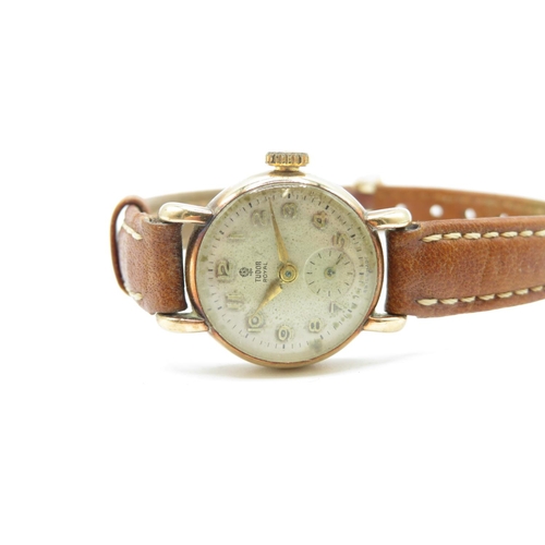 220 - Ladies 9ct gold Tudor Royal vintage wristwatch handwind spares or repairs
