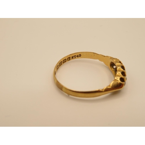 68 - 18ct gold diamond and sapphire gypsy set ring size Q 2.7g