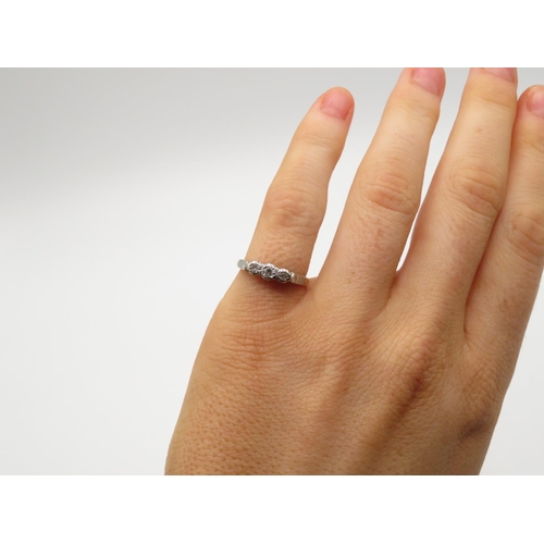 70 - 18ct gold and diamond ring size I  2.5g