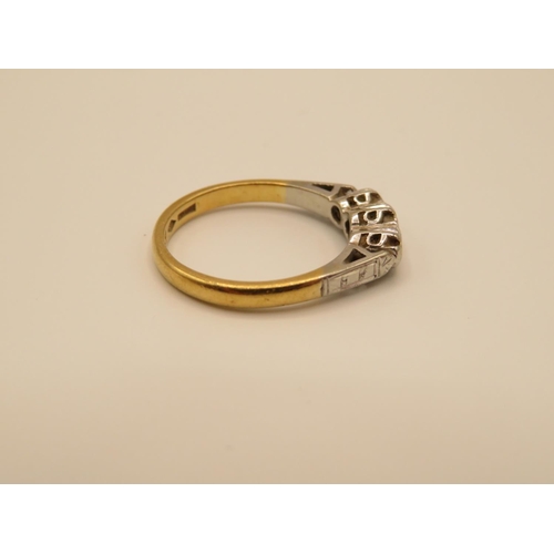70 - 18ct gold and diamond ring size I  2.5g