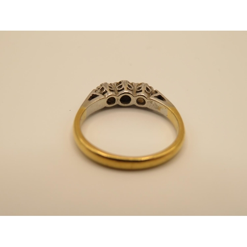 70 - 18ct gold and diamond ring size I  2.5g