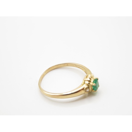 75 - 14ct and emerald ring size O  1.8g