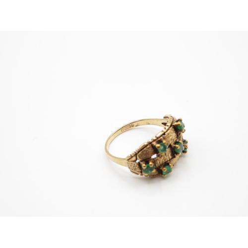 79 - 9ct gold and emerald ring size L 2.9g