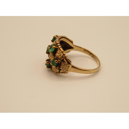79 - 9ct gold and emerald ring size L 2.9g