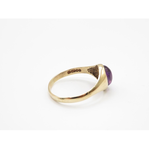 82 - 9ct and cabochon amethyst ring size O  1.7g