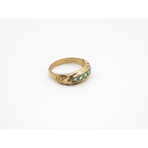 86 - 9ct gold and emerald antique ring  size O  3g