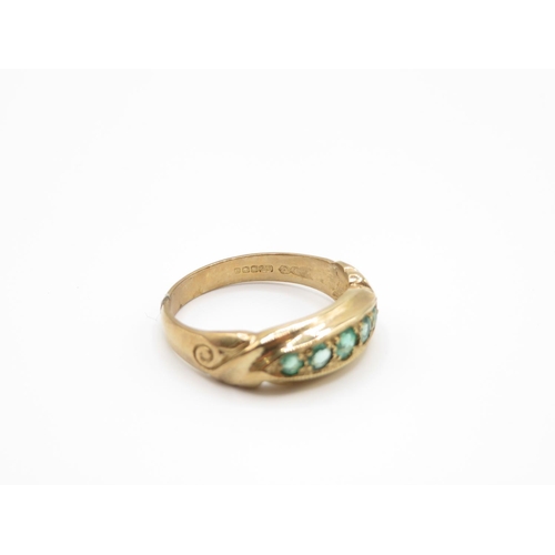 86 - 9ct gold and emerald antique ring  size O  3g