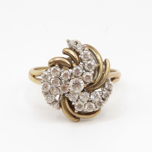 98 - 9ct gold and diamond ring size O 3.3g