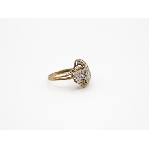 98 - 9ct gold and diamond ring size O 3.3g