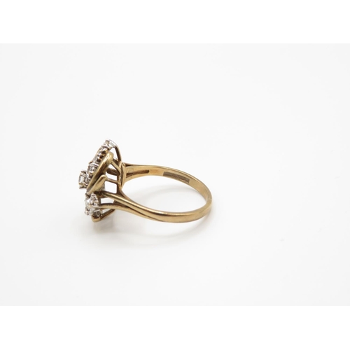 98 - 9ct gold and diamond ring size O 3.3g