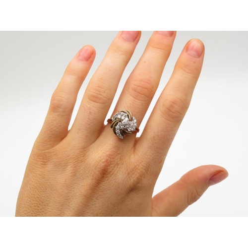 98 - 9ct gold and diamond ring size O 3.3g