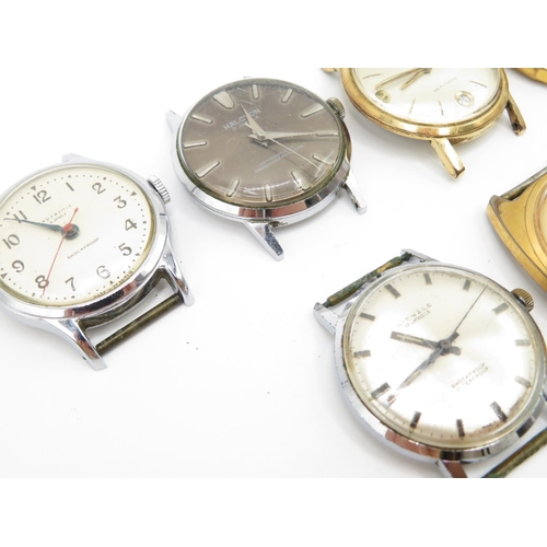 101 - 6x hand wind automatic watch heads all running