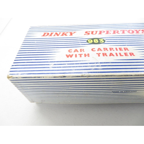 157 - Dinky Supertoys 983 car carrier with trailer - used, boxed - fairly good condition - see photos