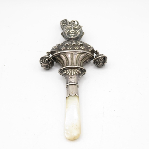 314 - Child's mother of pearl and silver rattle