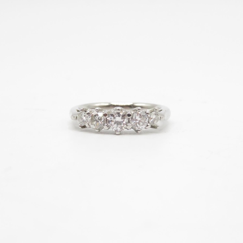 332 - Platinum and 5 stone diamond ring incredibly high quality diamonds, largest stone is 4mm down to out... 