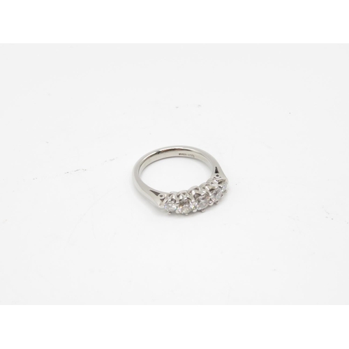 332 - Platinum and 5 stone diamond ring incredibly high quality diamonds, largest stone is 4mm down to out... 