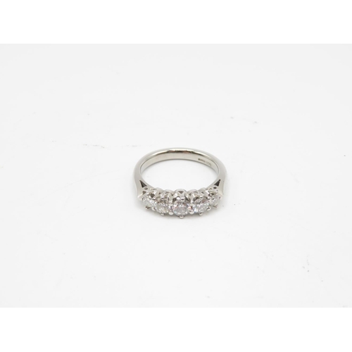 332 - Platinum and 5 stone diamond ring incredibly high quality diamonds, largest stone is 4mm down to out... 