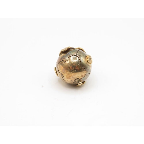 49 - 9ct gold and silver Masonic puzzle ball 22mm diameter  11.8g