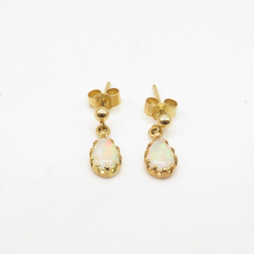 54 - 18ct gold and opal earrings boxed  1.8g