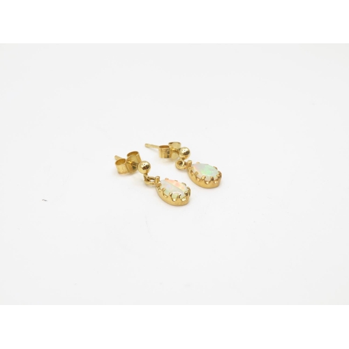 54 - 18ct gold and opal earrings boxed  1.8g