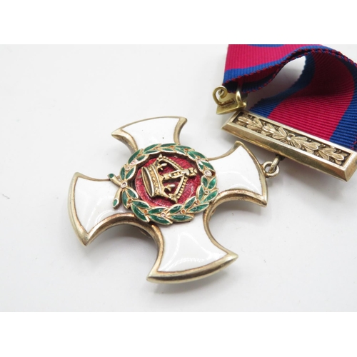 79 - 925 silver in original box DSO medal with all intact enamel by Garrard and Co.