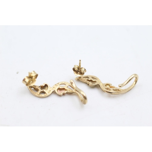 151 - 10ct gold clogau foliate earrings (2.9g)