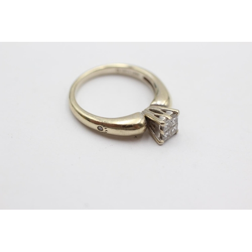 162 - 14ct gold diamond ring (4.5g) Size M