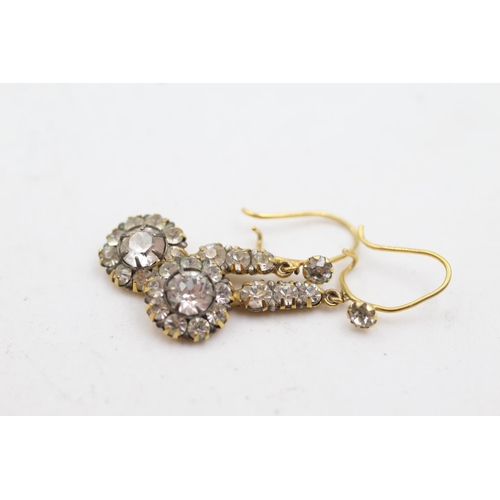 163 - 9ct gold paste drop earrings (1.8g)