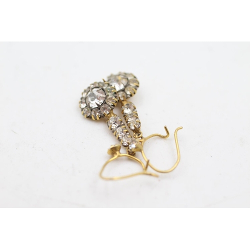 163 - 9ct gold paste drop earrings (1.8g)