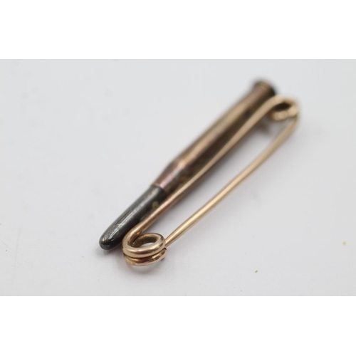 193 - 9ct gold bullet from the boer war sweetheart brooch (5.7g)