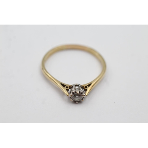 23 - 9ct gold diamond solitaire ring (2.5g) Size X