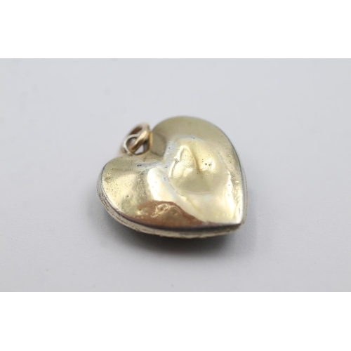 230 - 7ct gold front antique heart paste pendant, as seen (4.6g)